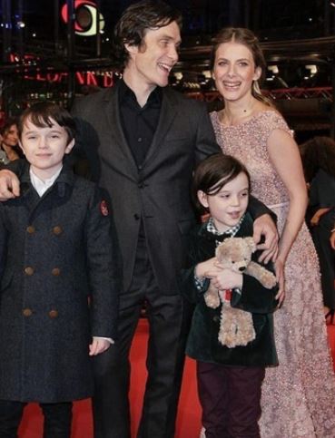 Cillian with his wife and children